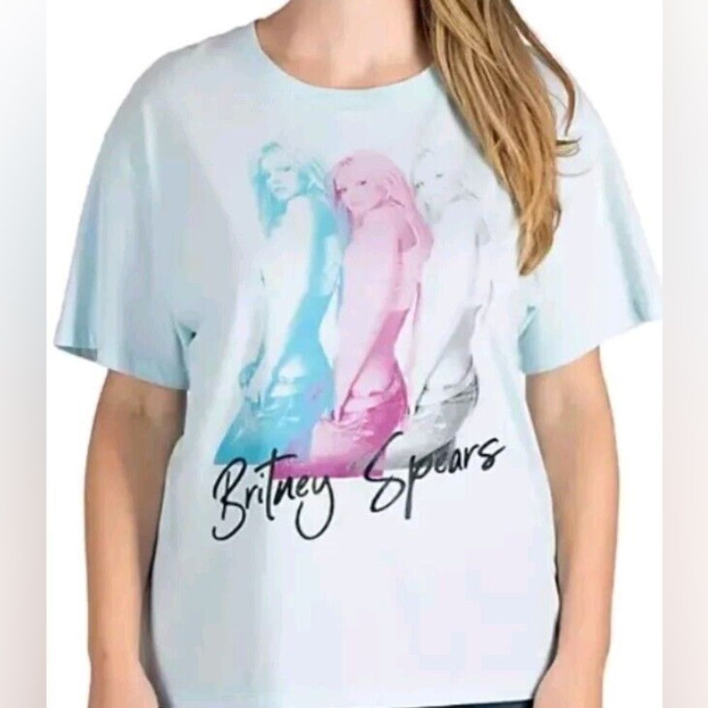 Britney Spears Graphic Tee in Light Blue